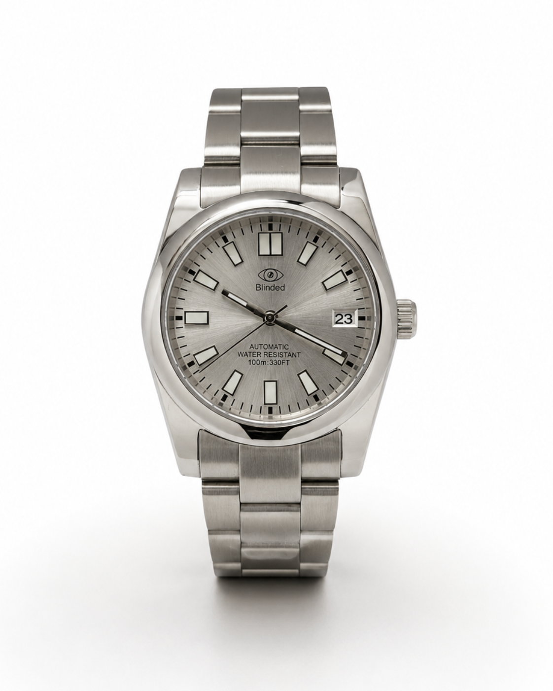 Reloj automático BLINDED AXIS de 36 mm con esfera plateada